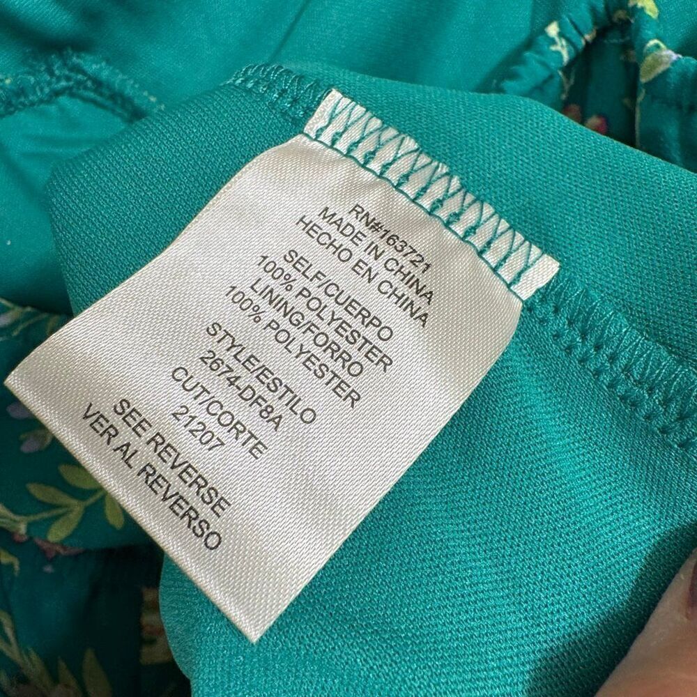 City Studio Teal Green Floral Printed Juniors Babydoll Mini Dress XXL NWT - Picture 7 of 10